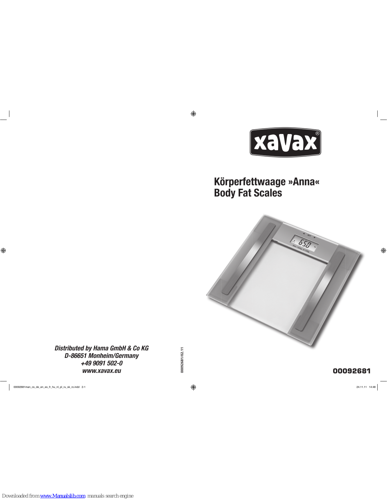 Xavax 00092681 Operating Instructions Manual