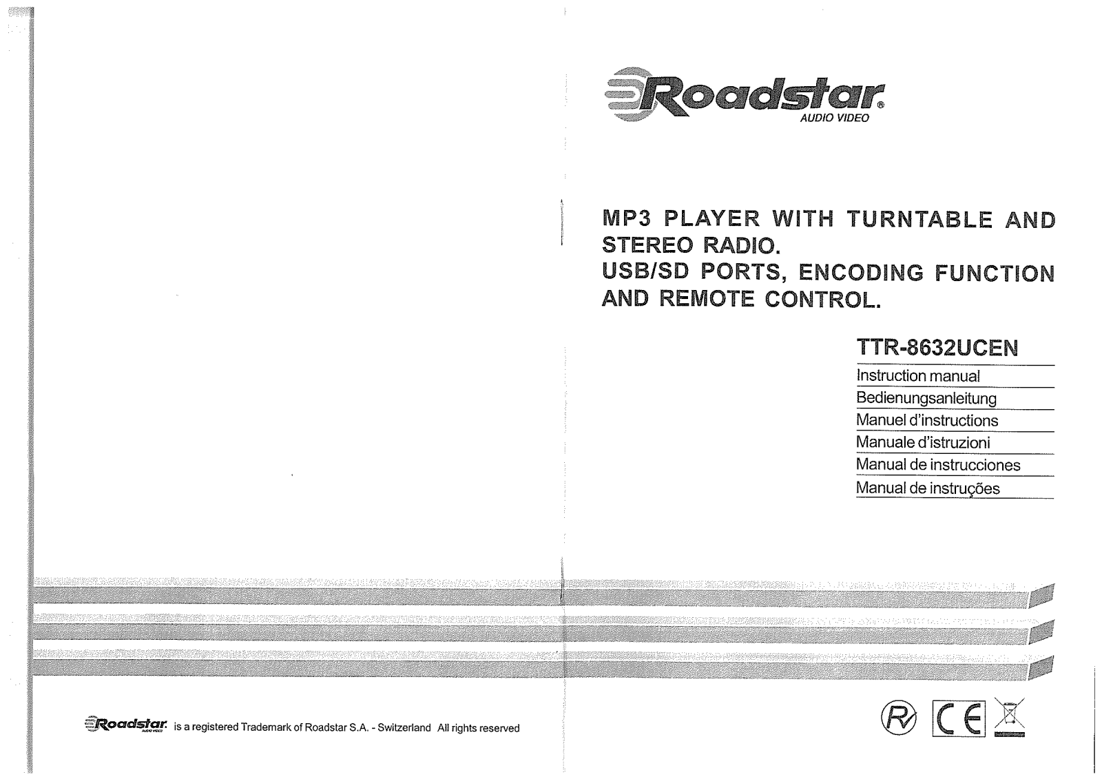 Roadstar TTR-8632UCEN Instruction Manual