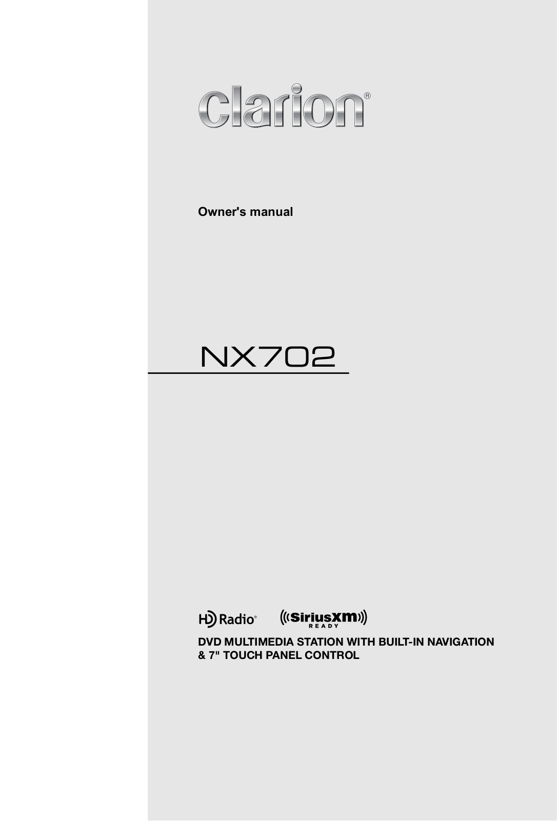 Clarion NX702 User Manual