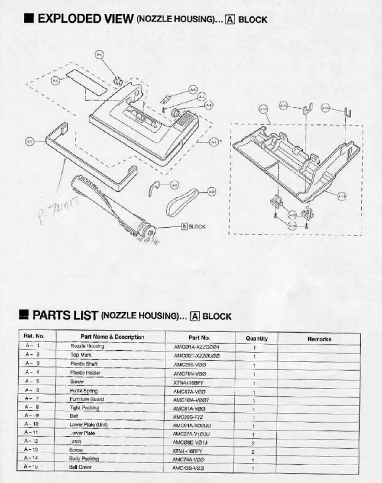 Panasonic Mc-5167 Owner's Manual