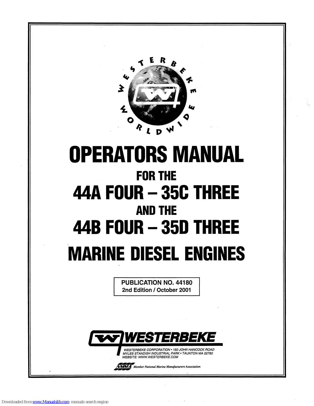 Westerbeke 44A FOUR,35 C THREE, 44bB-35 D THREE, 44A FOUR, 35C THREE, 448 FOUR Operator's Manual - ManualMachine.com