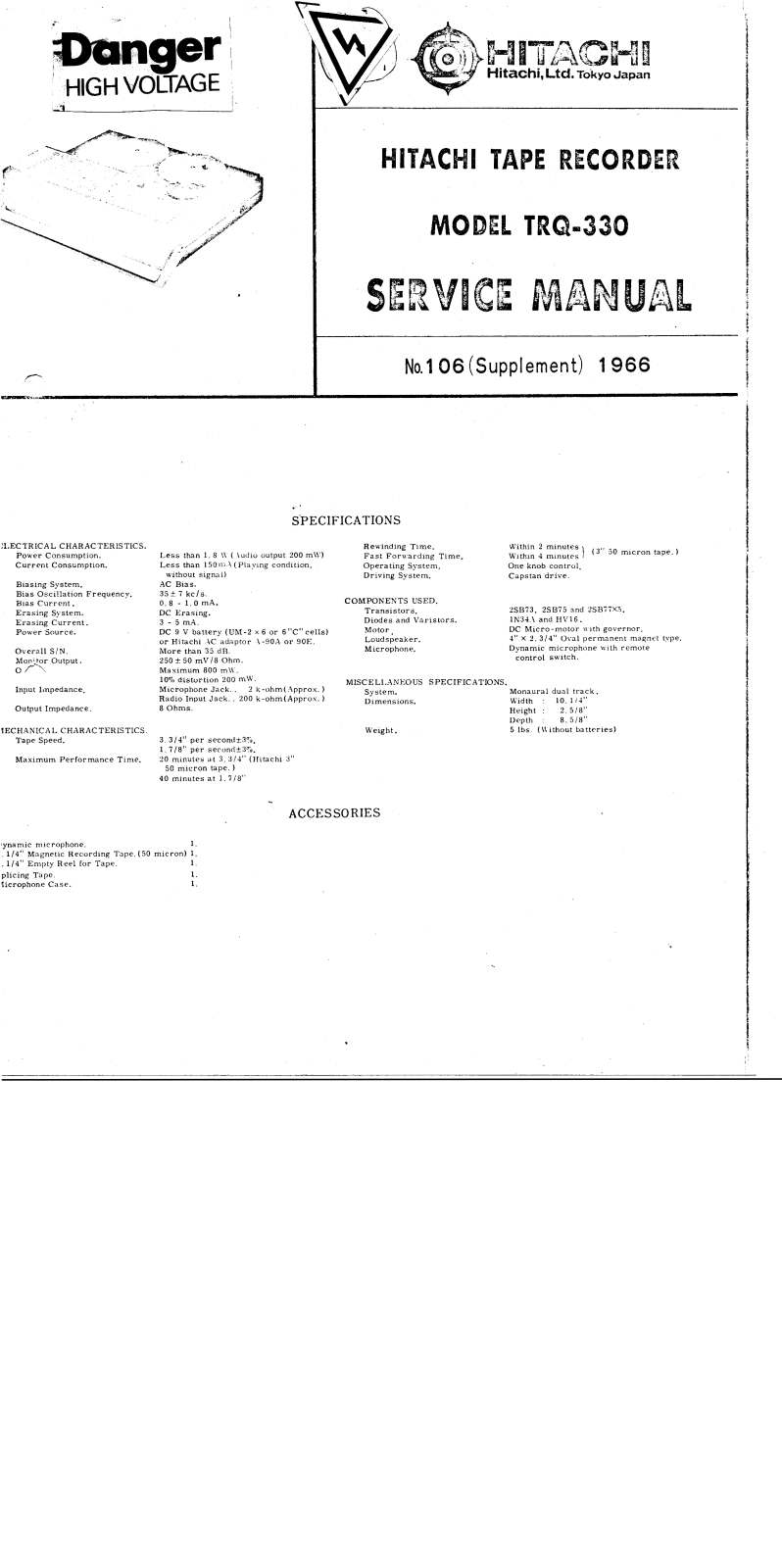 Hitachi TRQ-330 Service Manual