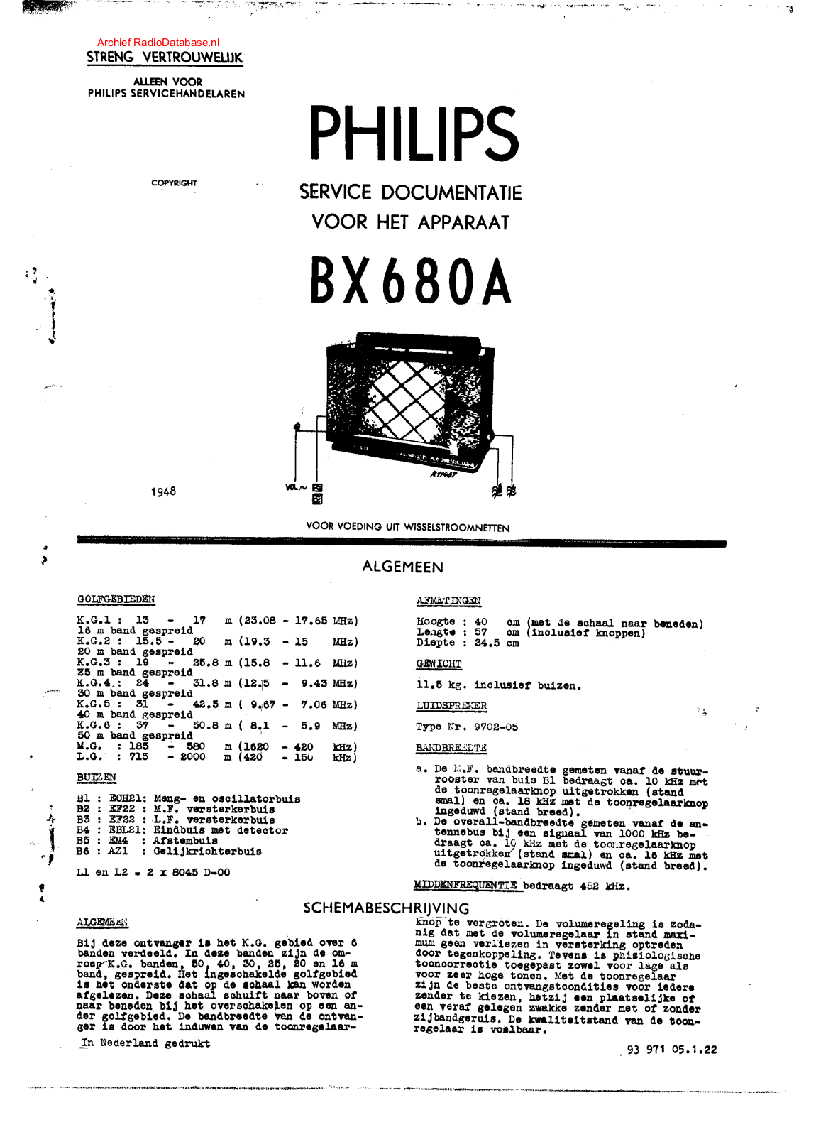 Philips BX680A Schematic