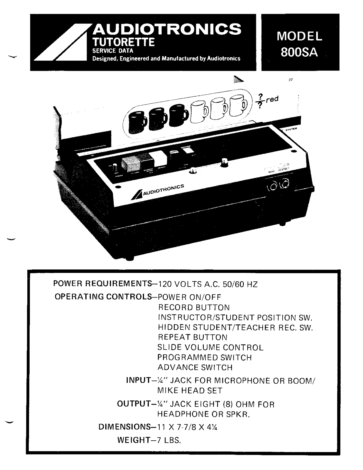 Audiotronics 800SA User Manual - ManualMachine.com
