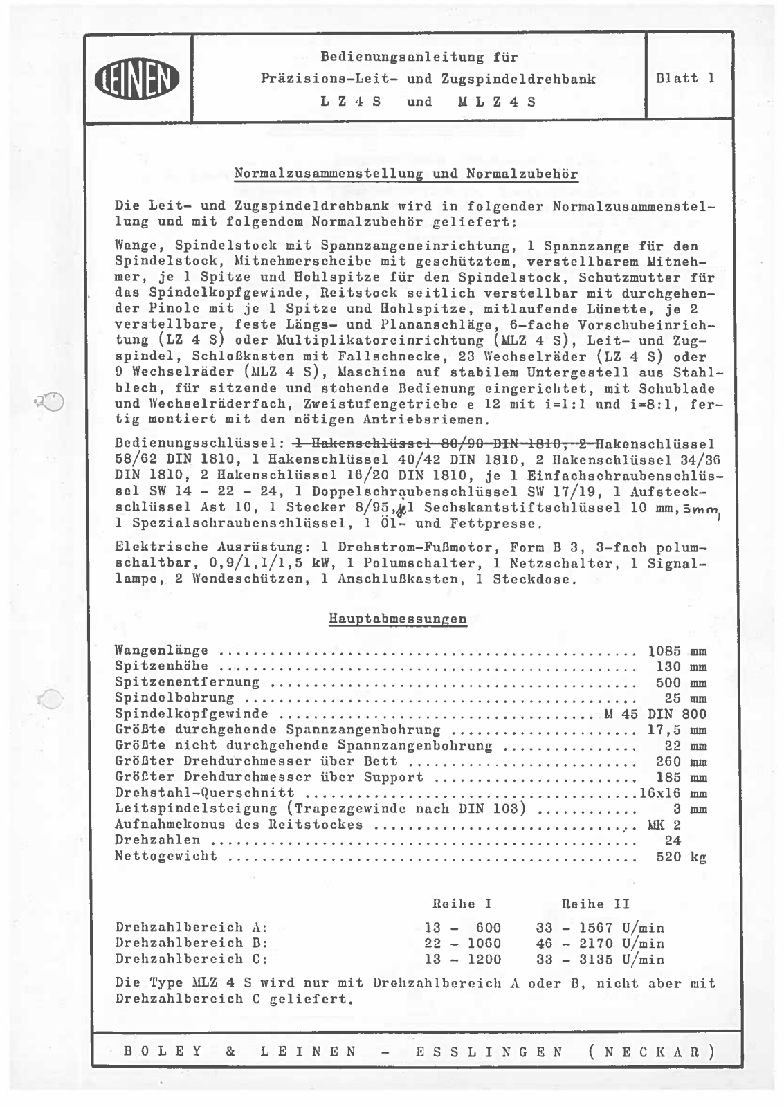 Leinen LZ4S, MLZ4S User Manual - ManualMachine.com