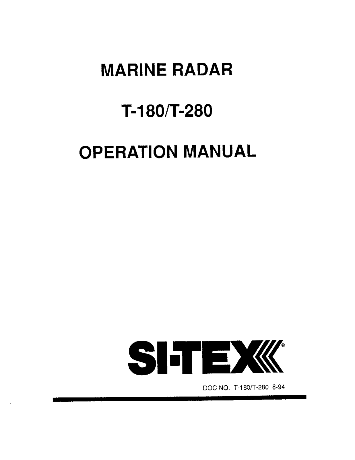 Si-tex T-280, T-180 User's Manual