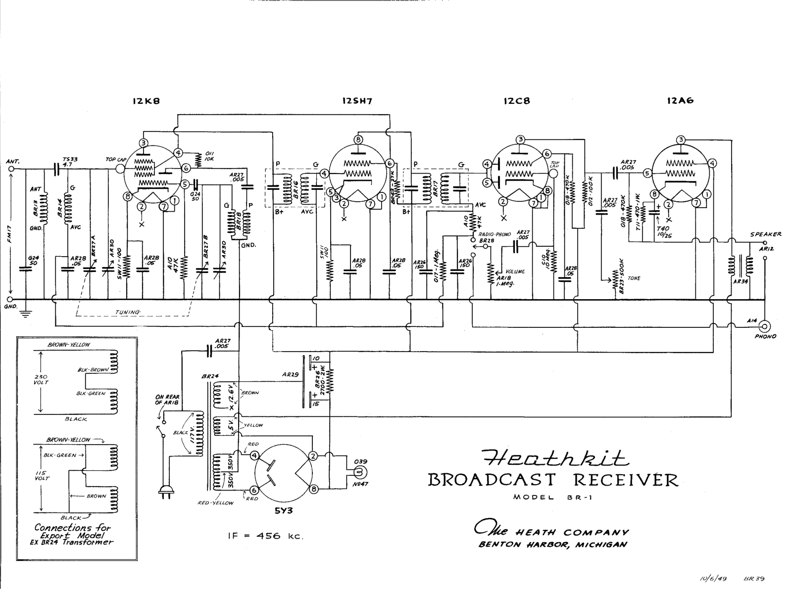 Heath Company BR-1 Schematic