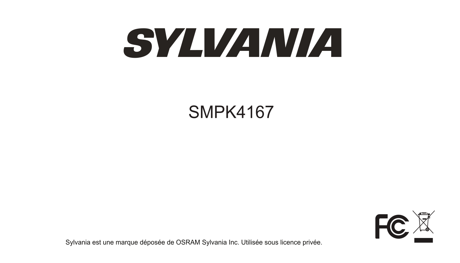 SYLVANIA SMPK 4167 User Manual