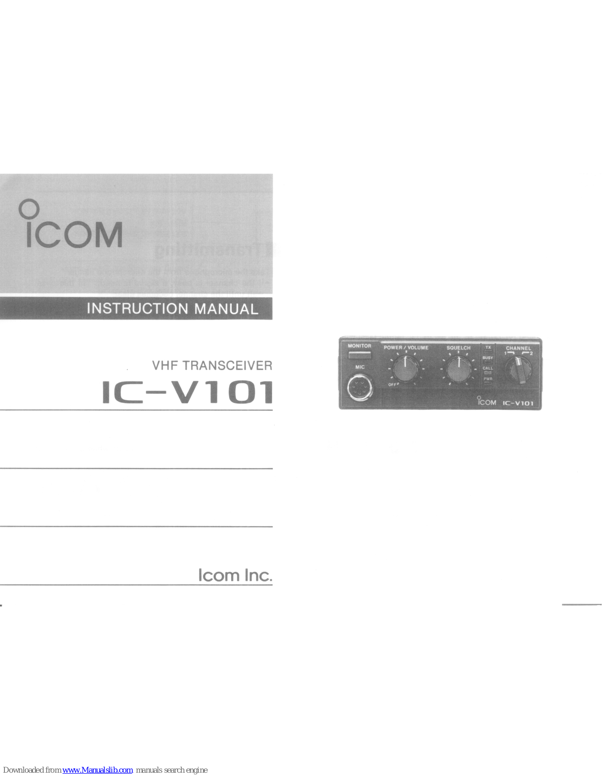 Icom IC-V101 Instruction Manual