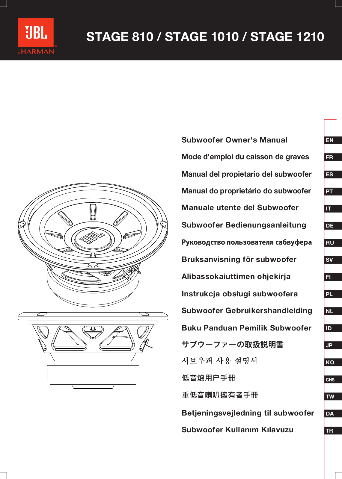 Jbl STAGE 1210 User Manual