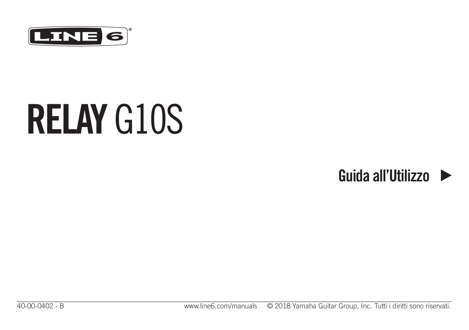 Line6 Relay G10S User Manual