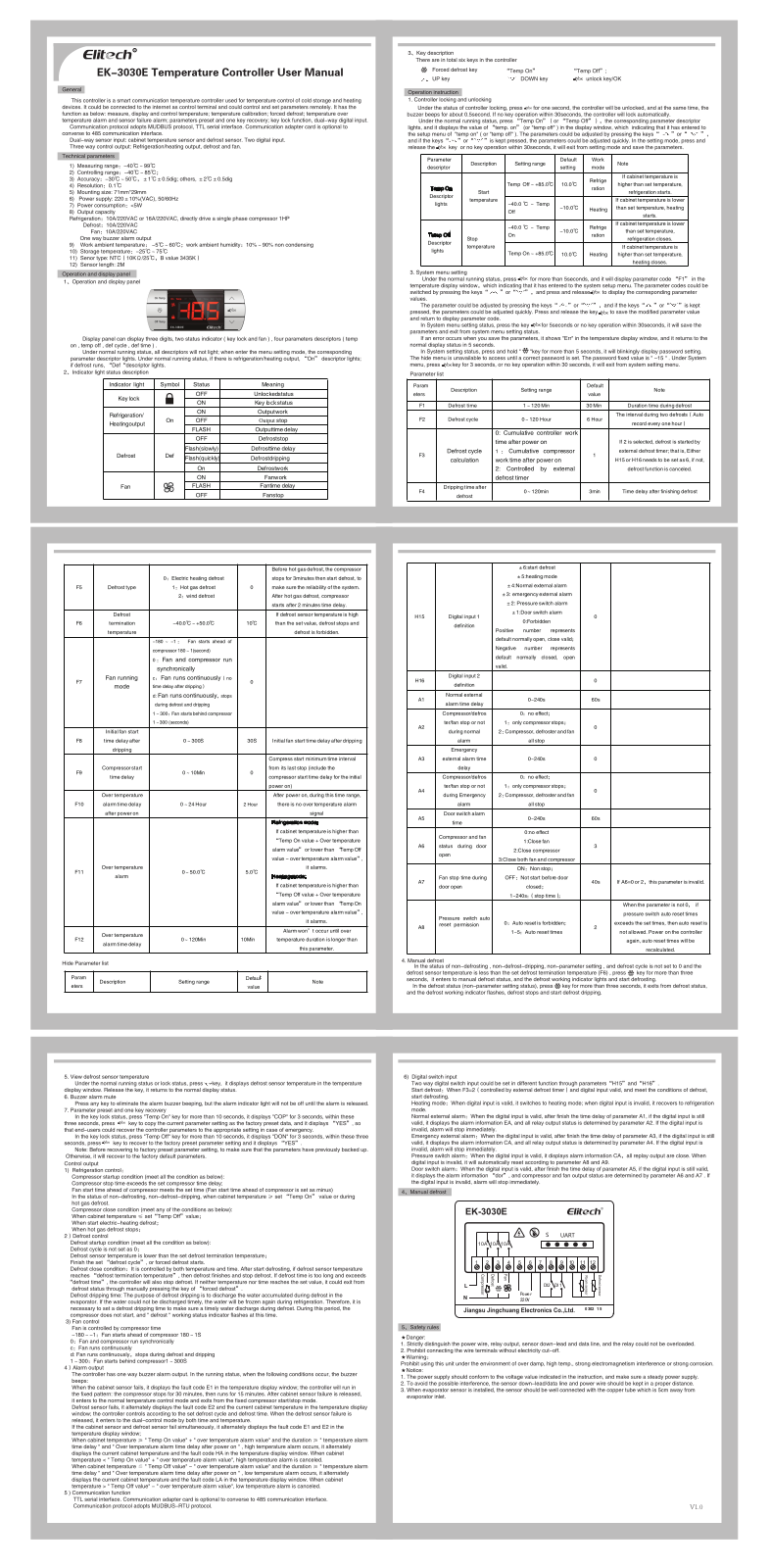 Elitech EK-3030E User Manual