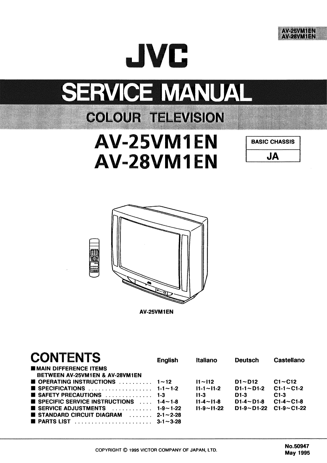 JVC AV-25VM1EN, 28VM1EN Schematic