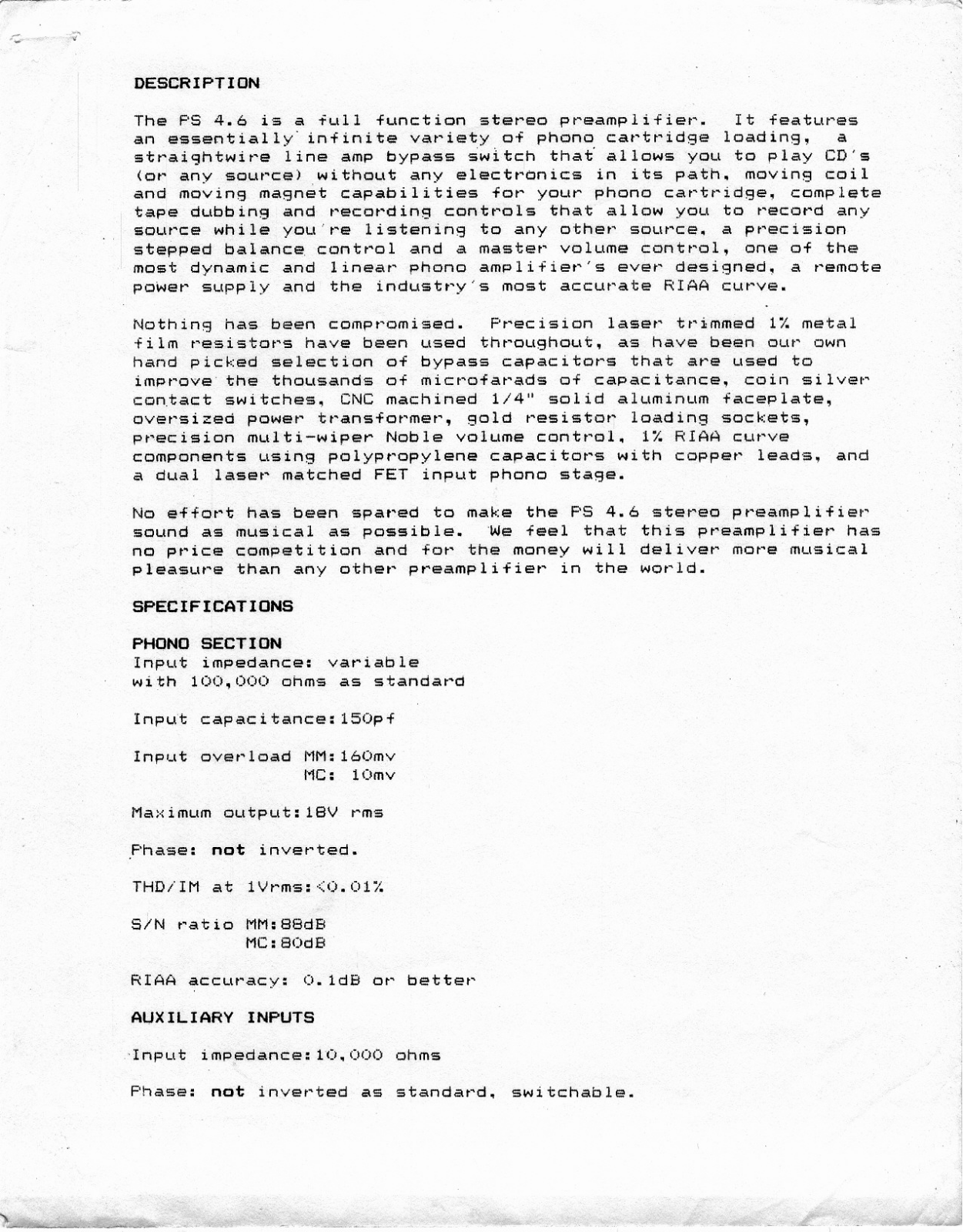 PS Audio 4.6 User Manual - ManualMachine.com