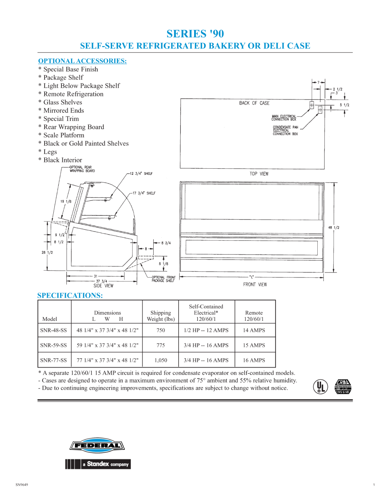 Federal Industries SNR-59-SS User Manual