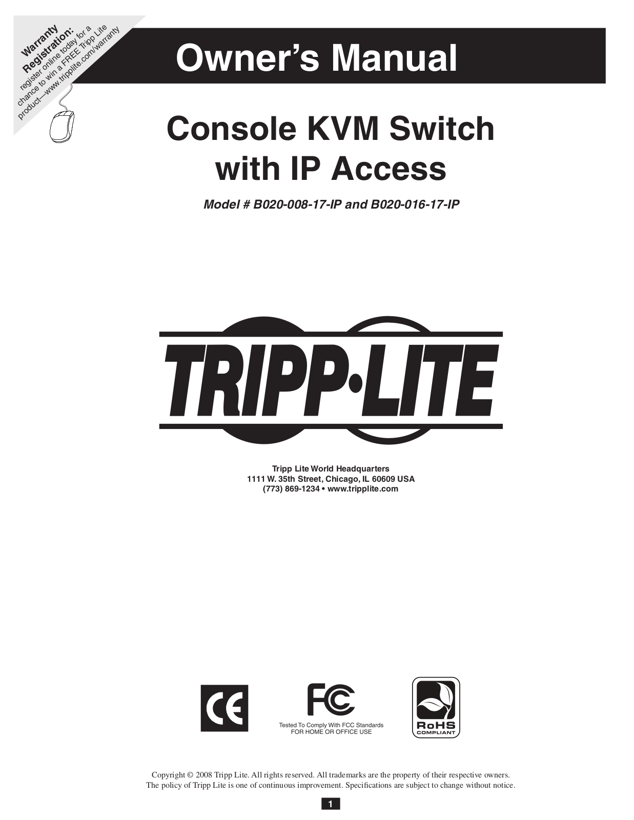 Tripp Lite B020-016-17-IP User Manual