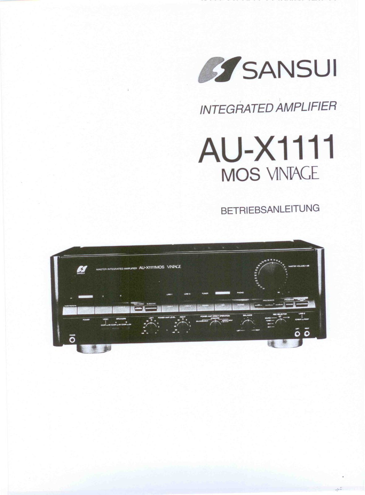 Sansui AU-X1111-Mos Owners Manual