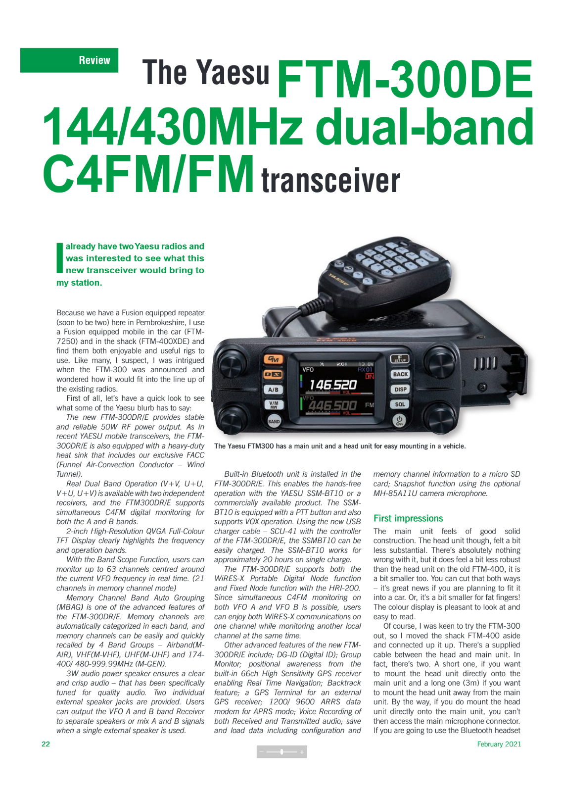 Yaesu FTM 300 User Manual