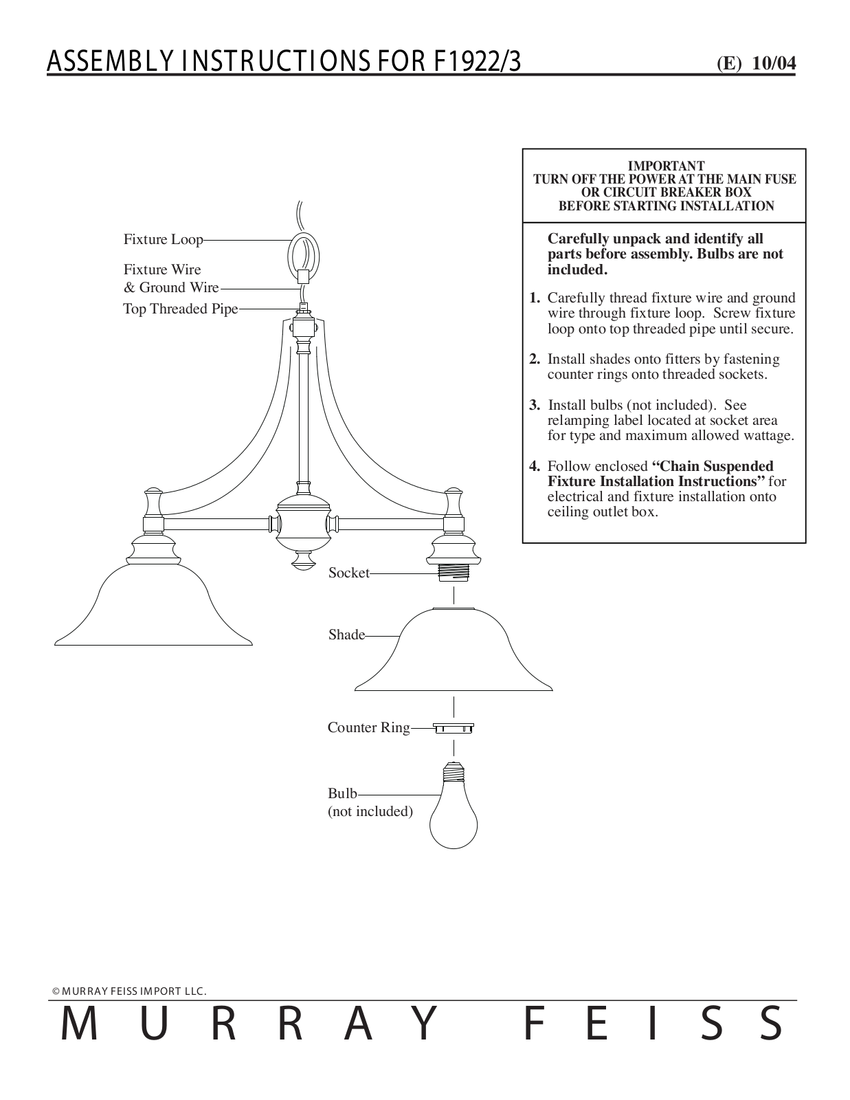 Feiss F1922-3 User Manual