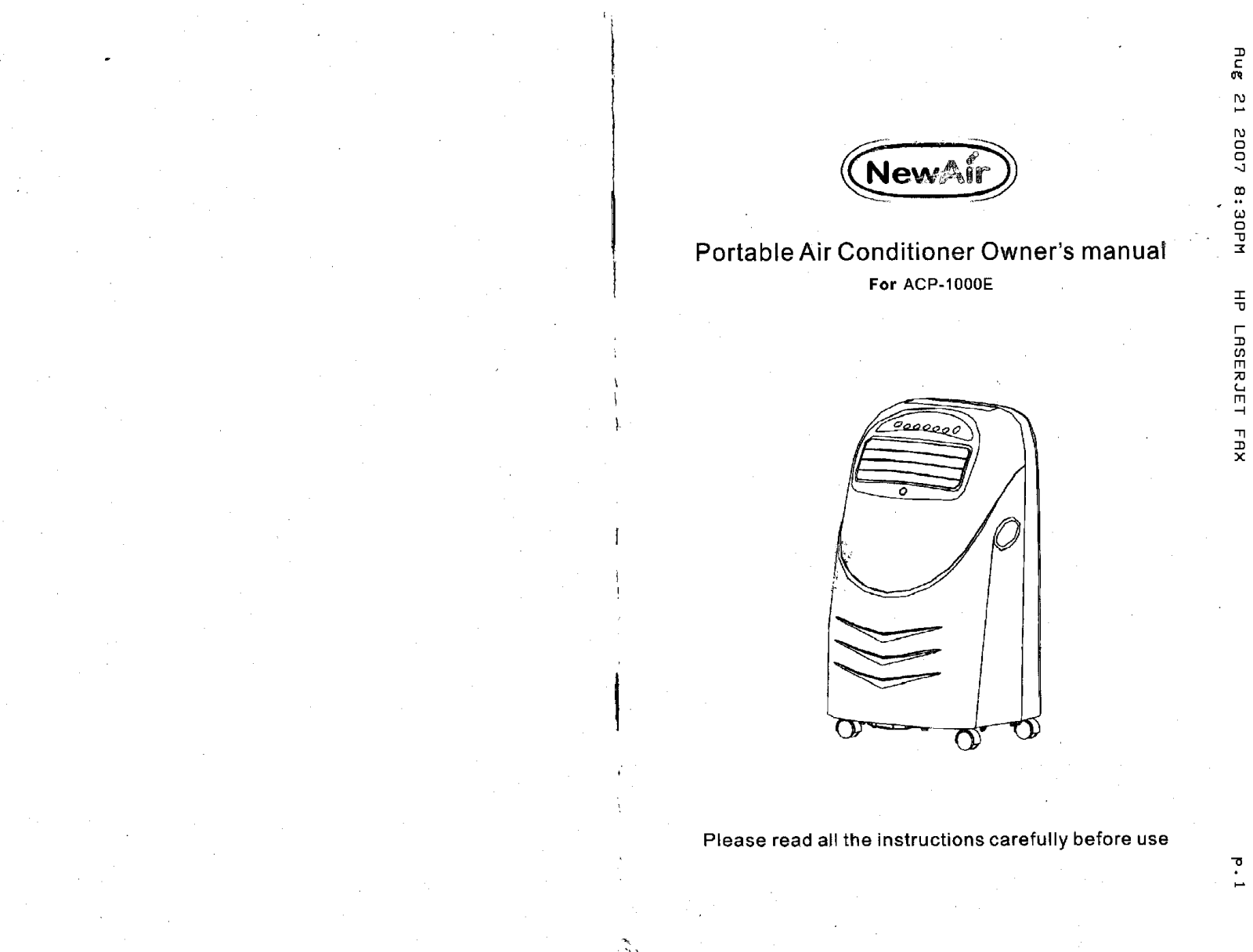 NewAir ACP-1000E User Manual