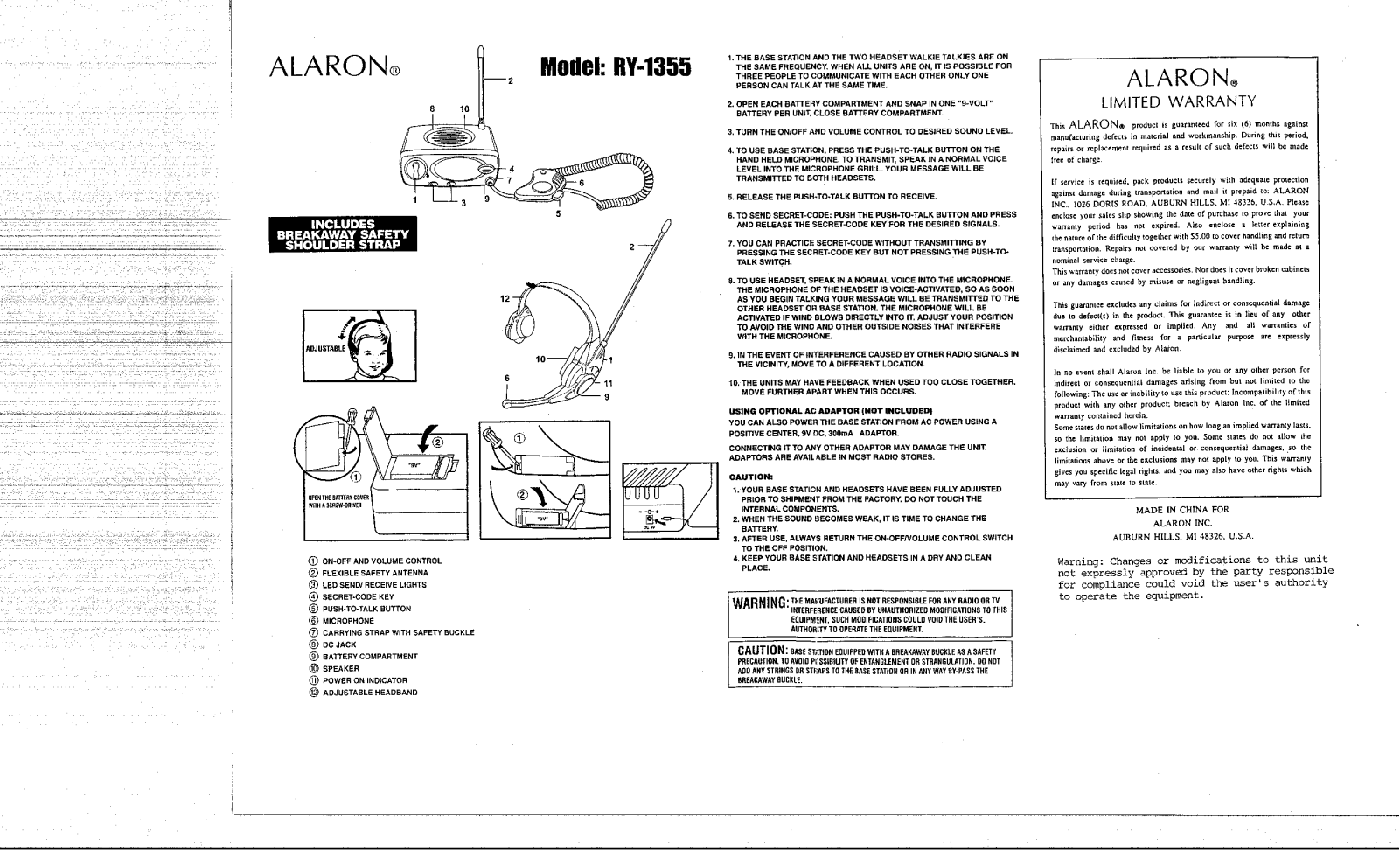 Wination Technology Mfg BRY 1355 User Manual