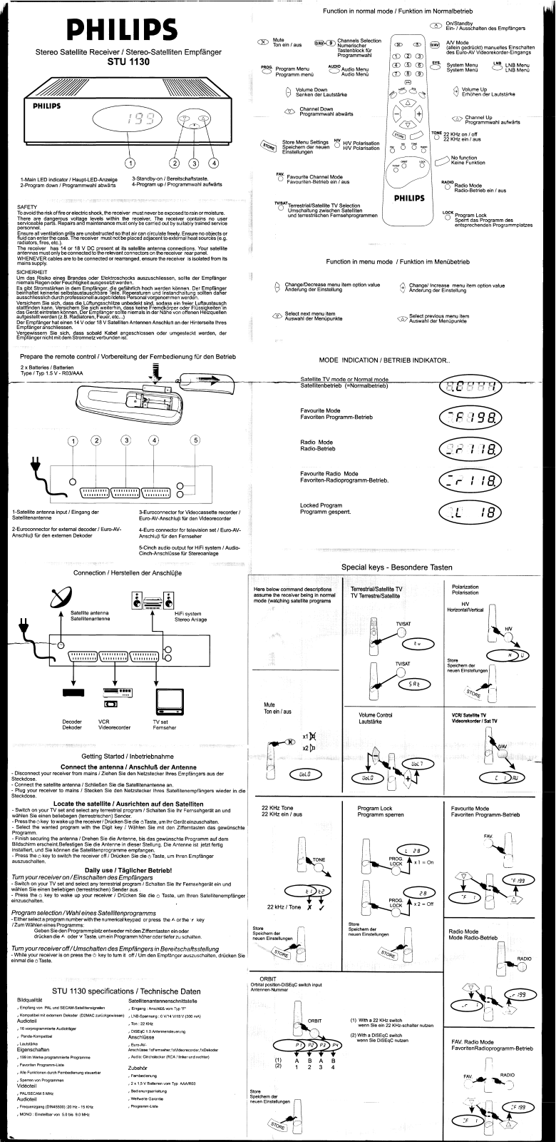 Philips STU1130 QUICK START GUIDE