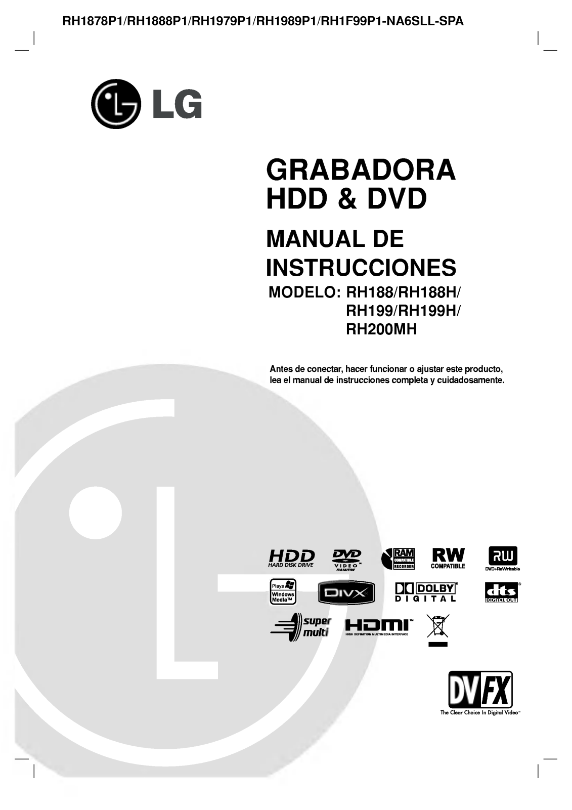 LG RH1878P1 User Manual