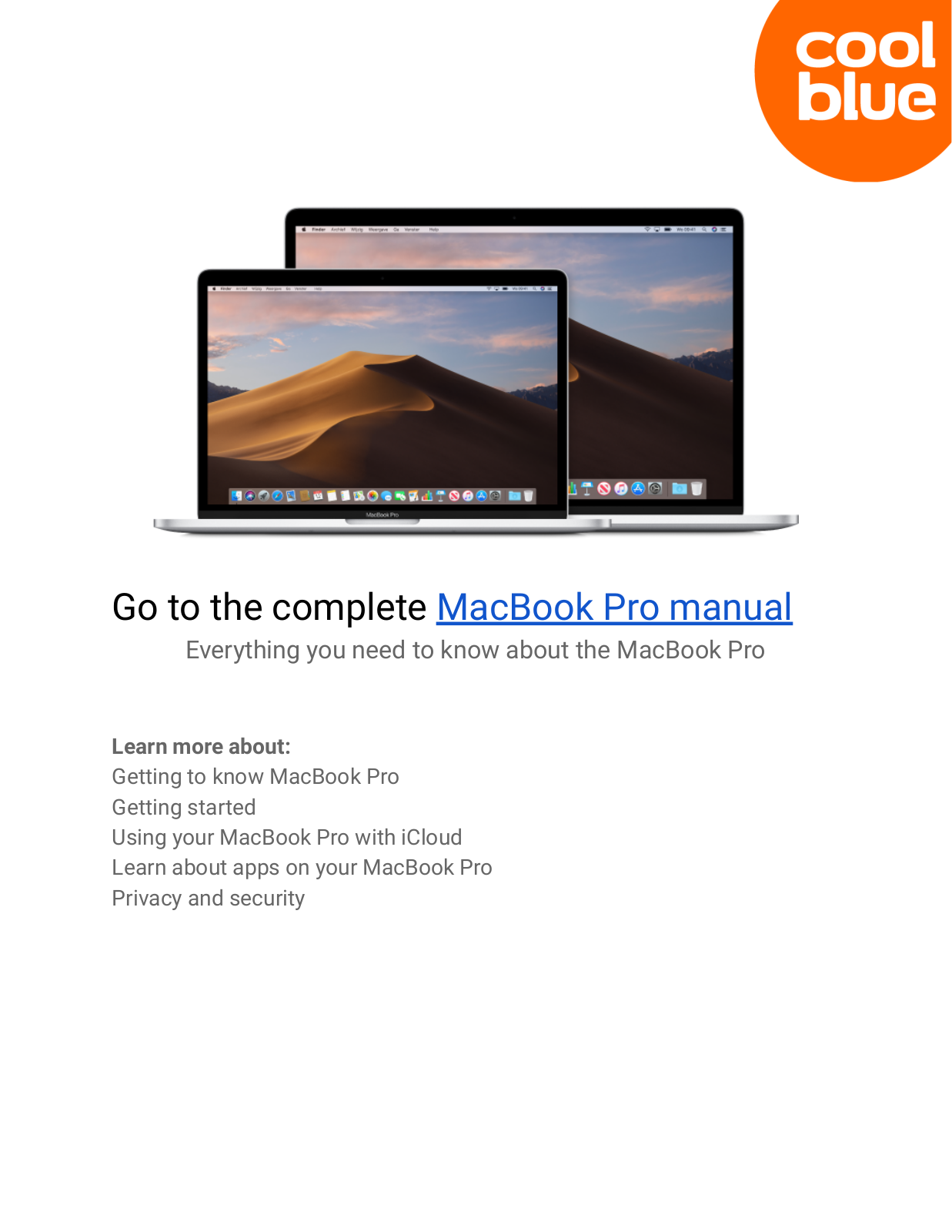 Apple MacBook Pro 13-inch Touch Bar (2019), MacBook Pro 13 inches (2020)  SG, MacBook Pro 13 inches (2020)  Silver, MacBook Pro 16-inch (2019) User manual