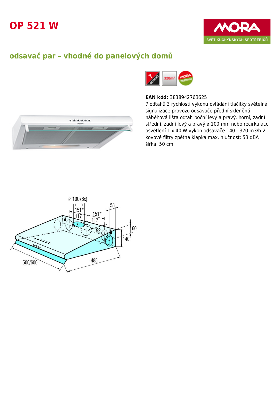 Mora OP 521 W User Manual