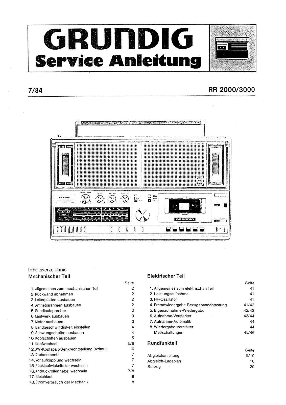 Grundig RR-2000, RR-3000 Service manual