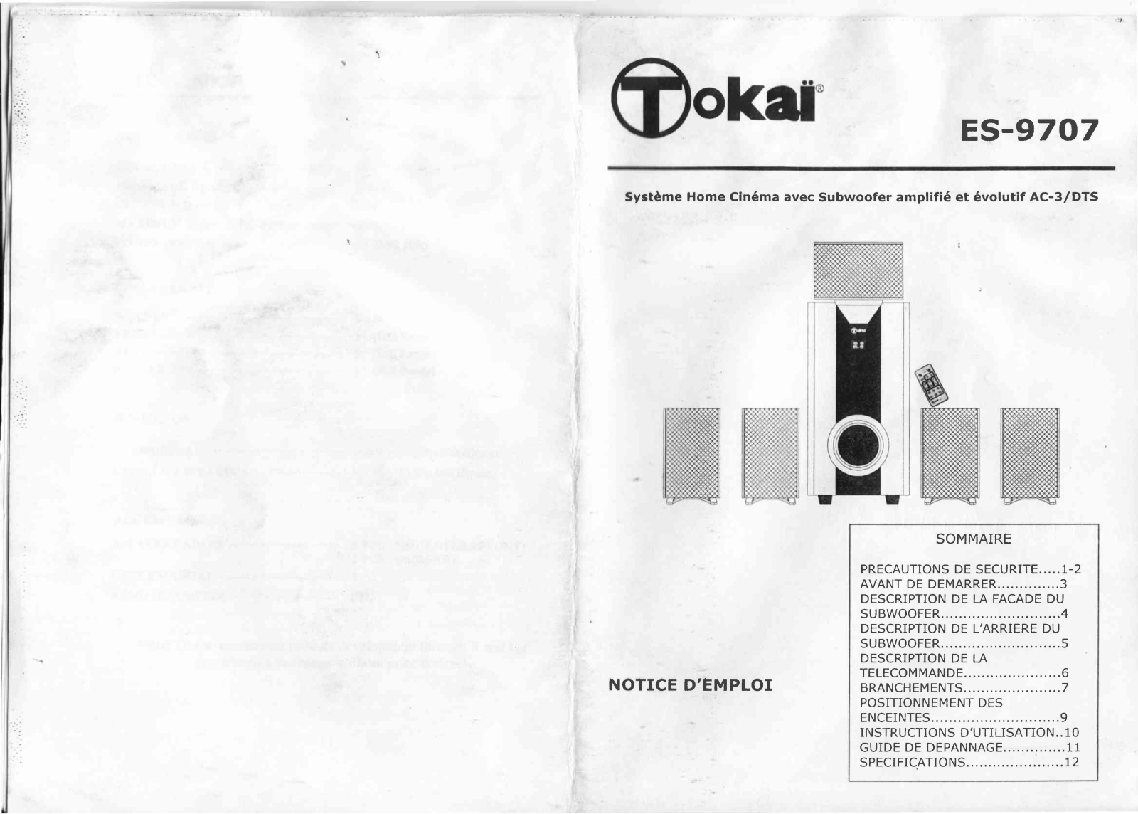 TOKAI ES-9707 User Manual
