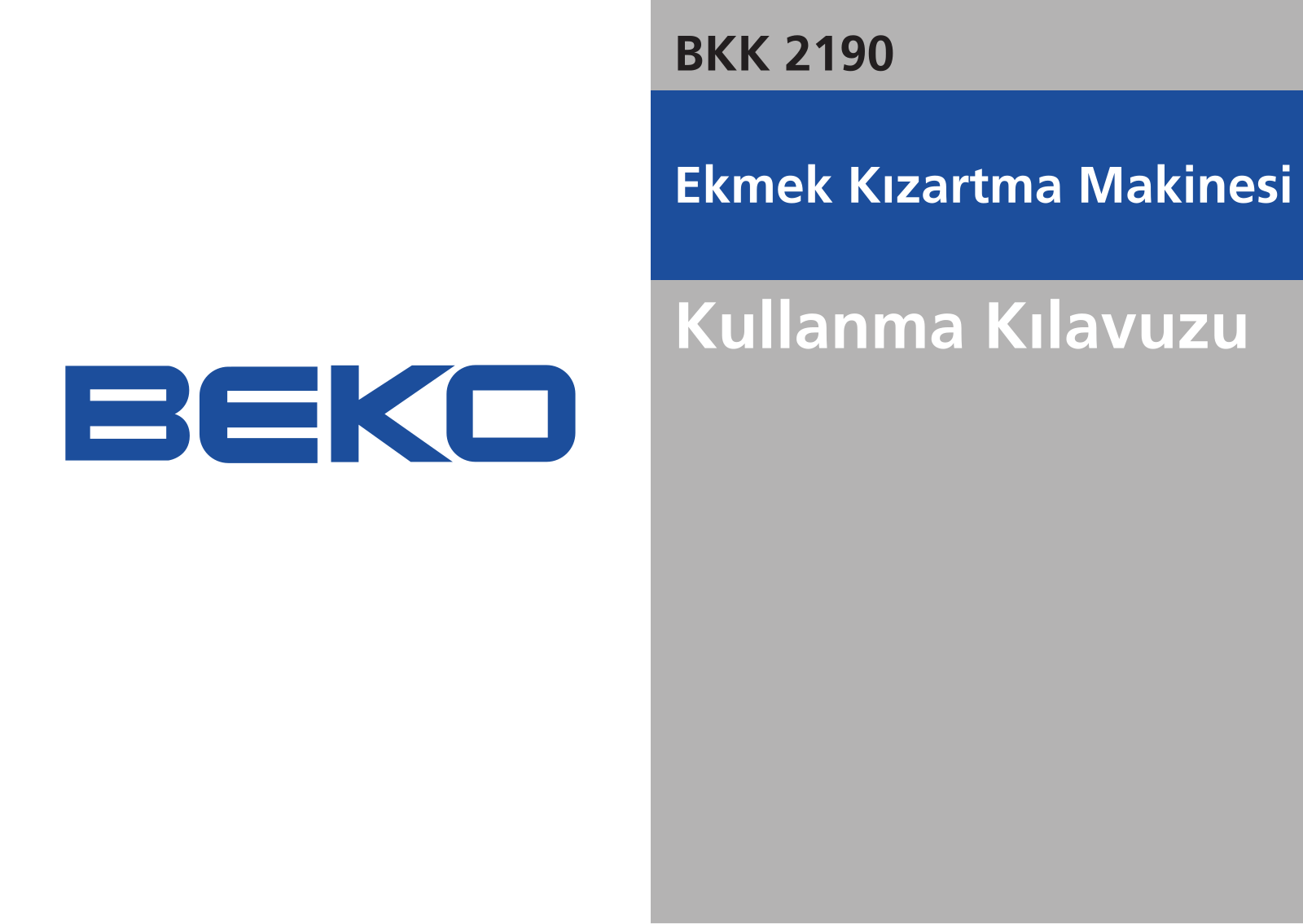 Beko BKK 2190 Manual