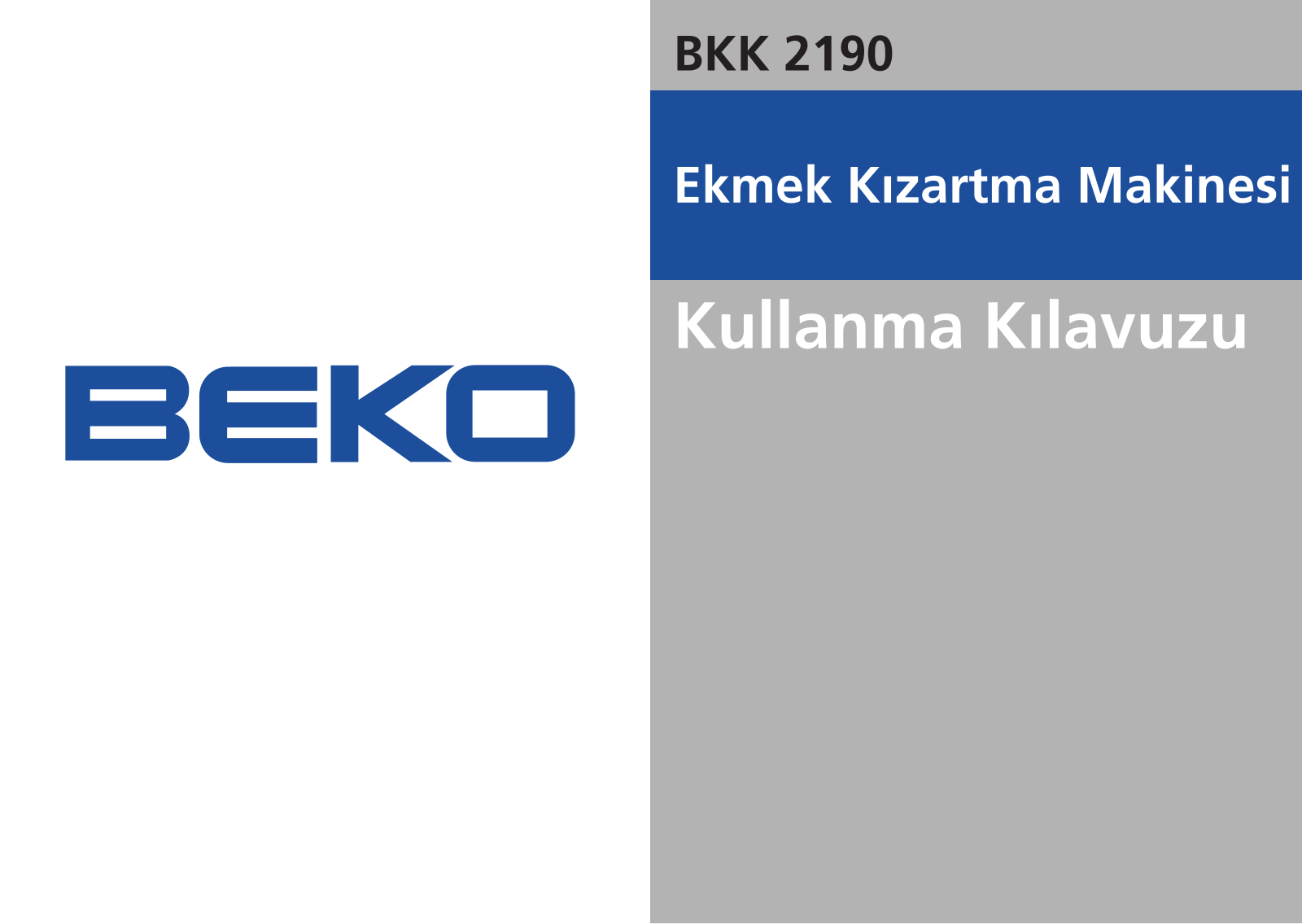 Beko BKK 2190 User Manual