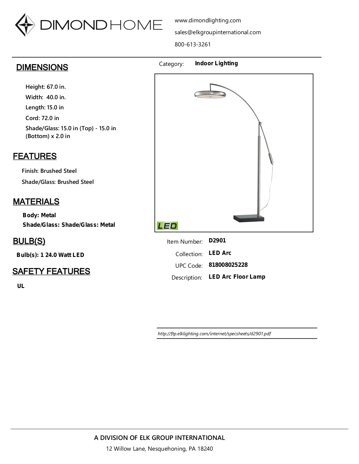 ELK Home D2901 User Manual