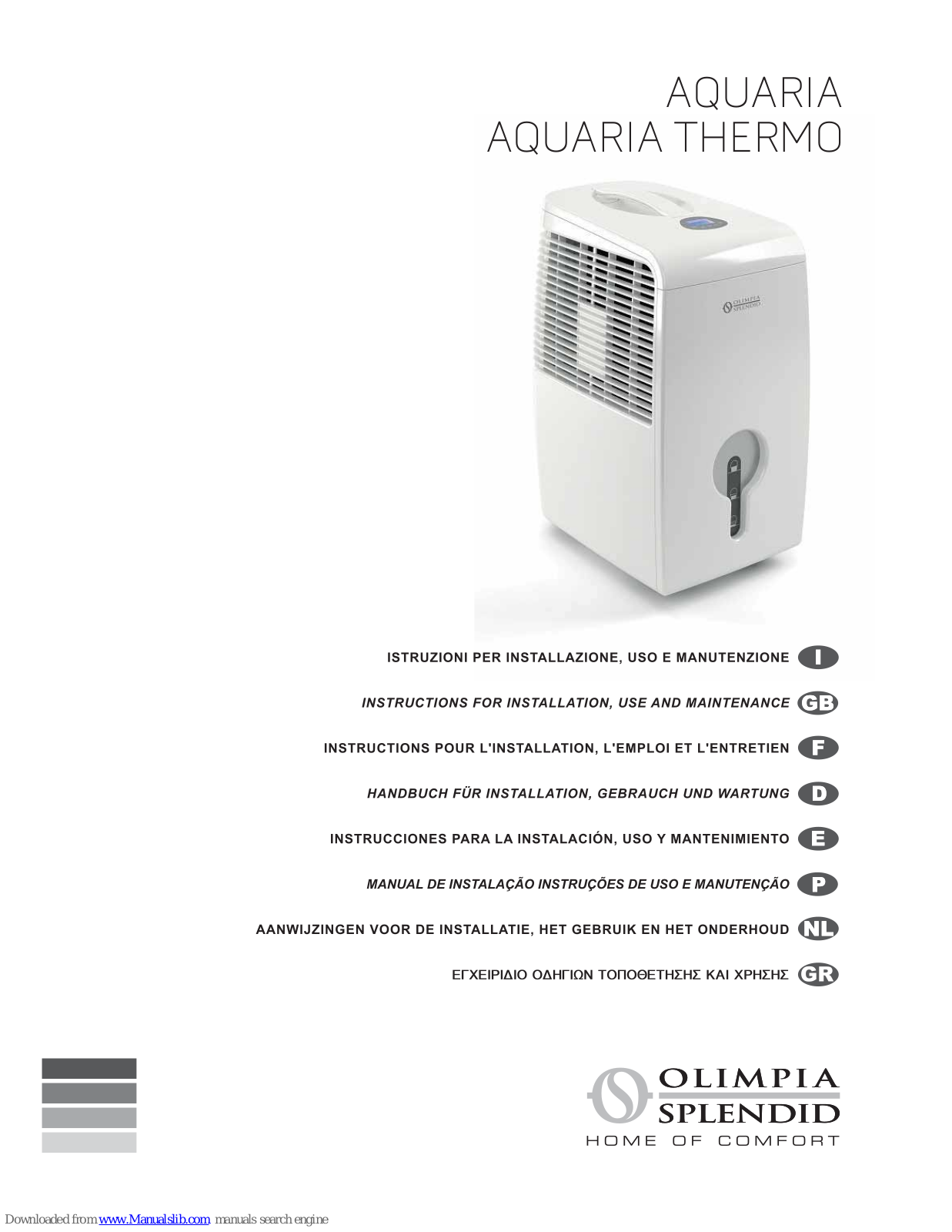 Olimpia splendid AQUARIA, AQUARIA THERMO, AQUARIA 28 Maintenance Manual