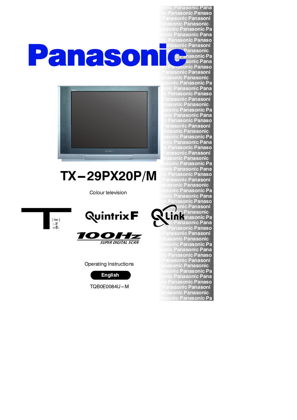 Panasonic TX-29PX20PM User Manual