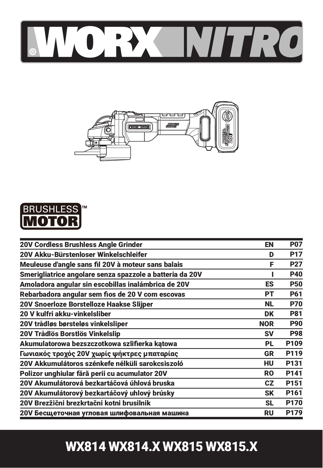 Worx WX814, WX814.X, WX815, WX815.X User guide - ManualMachine.com