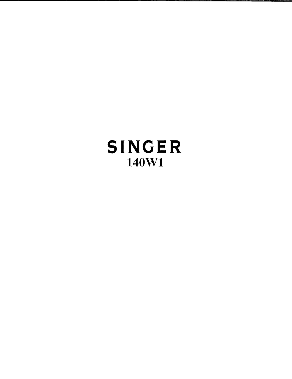 SINGER 140W1 Parts List