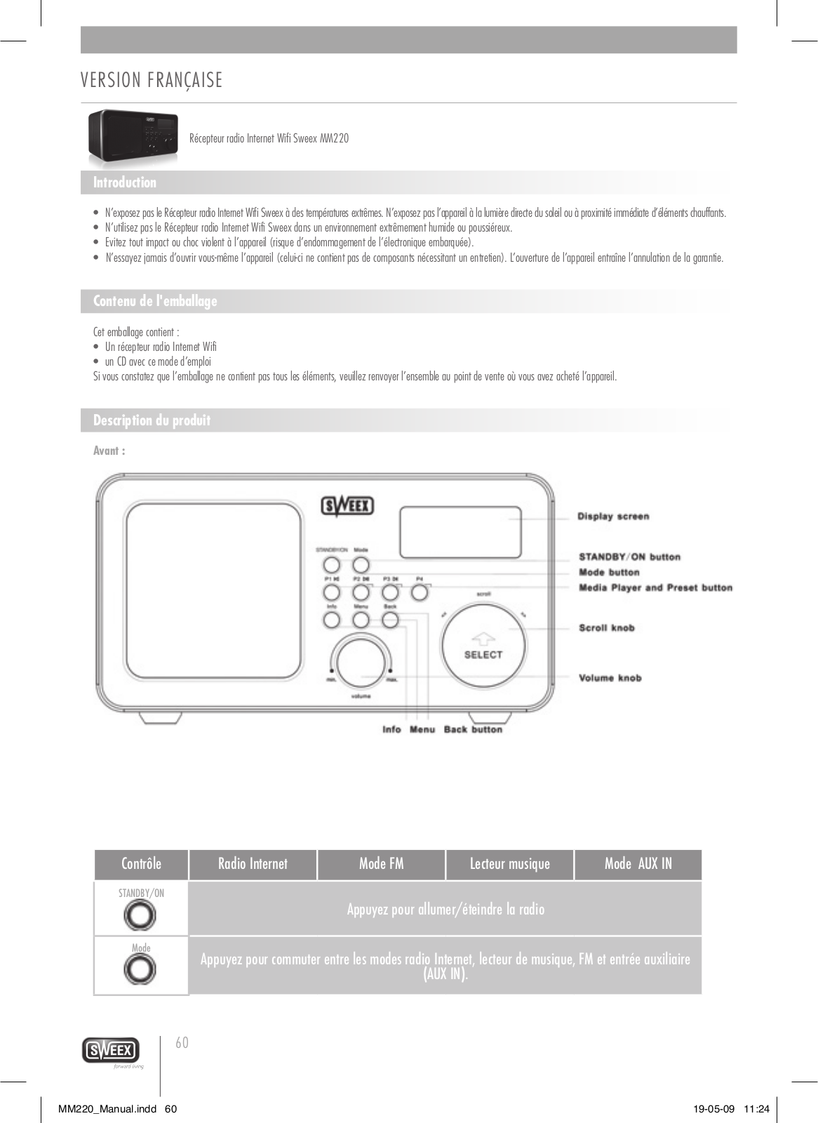 SWEEX MM220 User Manual