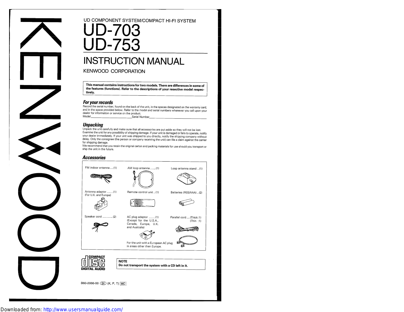 KENWOOD X-F7, LS-F7, DP-MF7, DP-F7, C-F7L User Manual