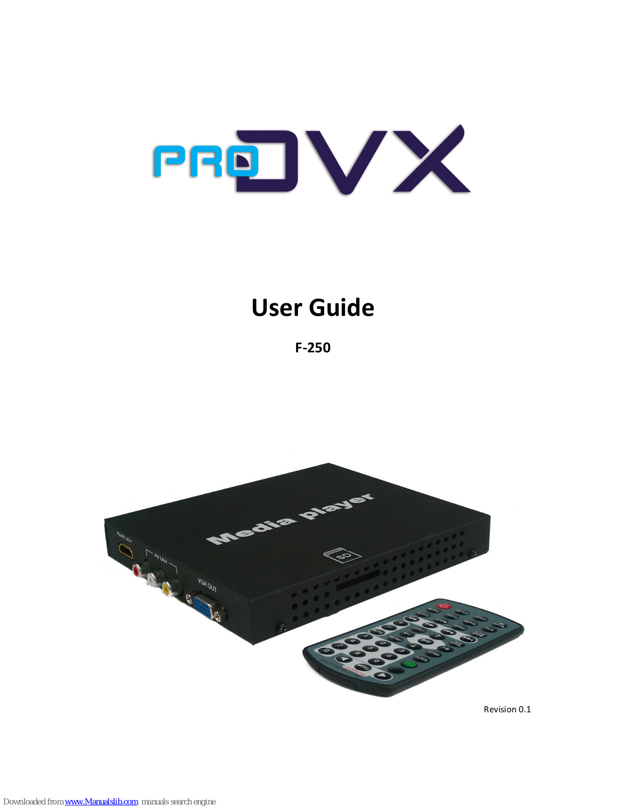 Pro DVX F-250 User Manual - ManualMachine.com