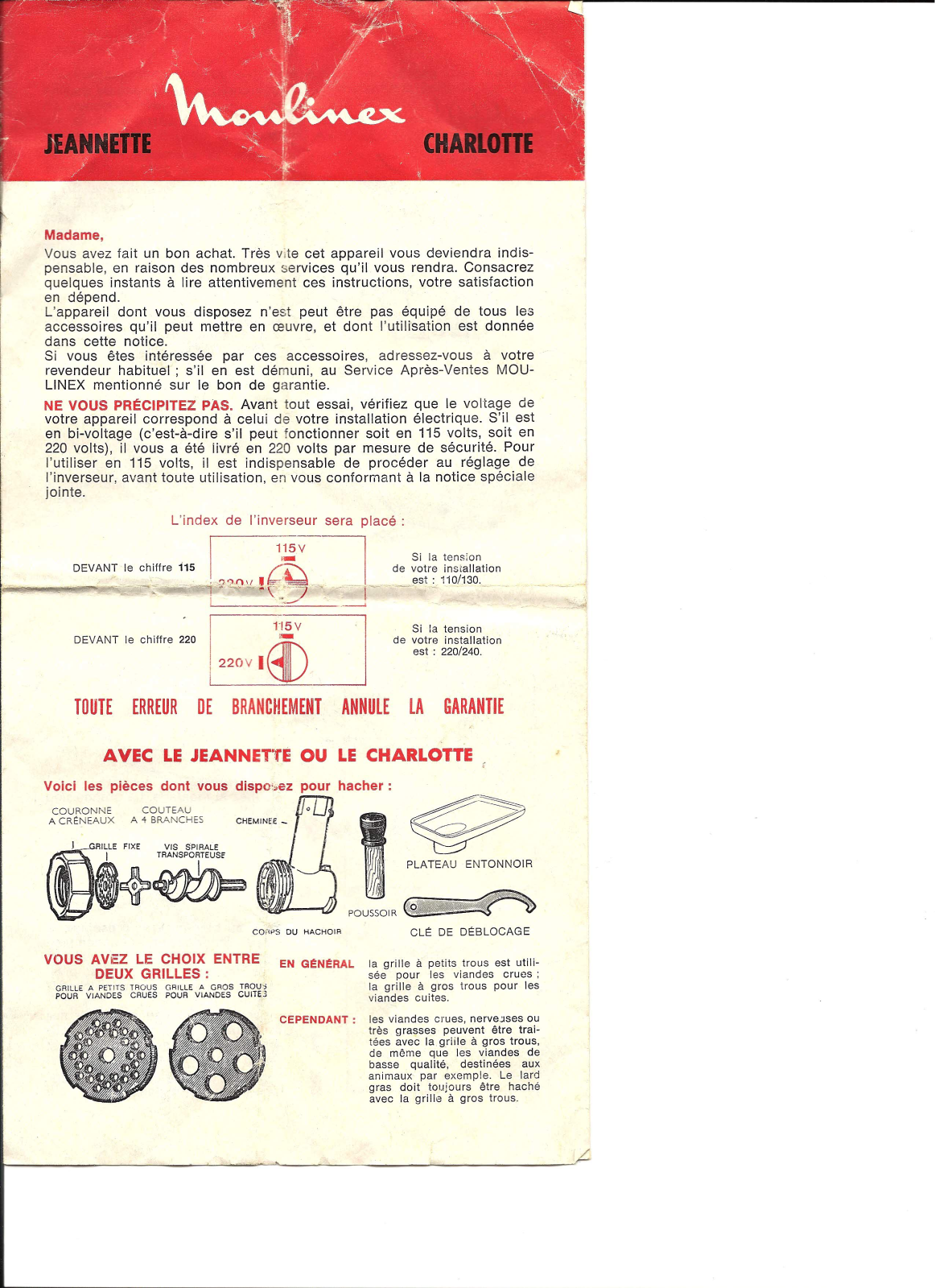 MOULINEX JEANNETTE User Manual