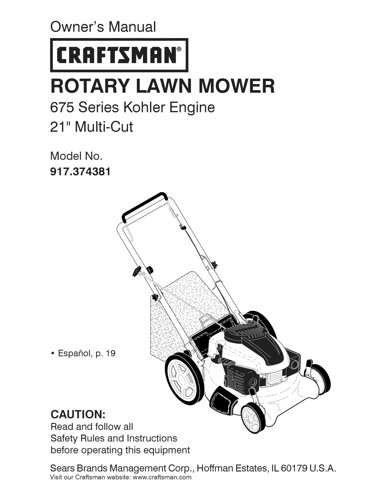 Craftsman 917374381 Owner’s Manual