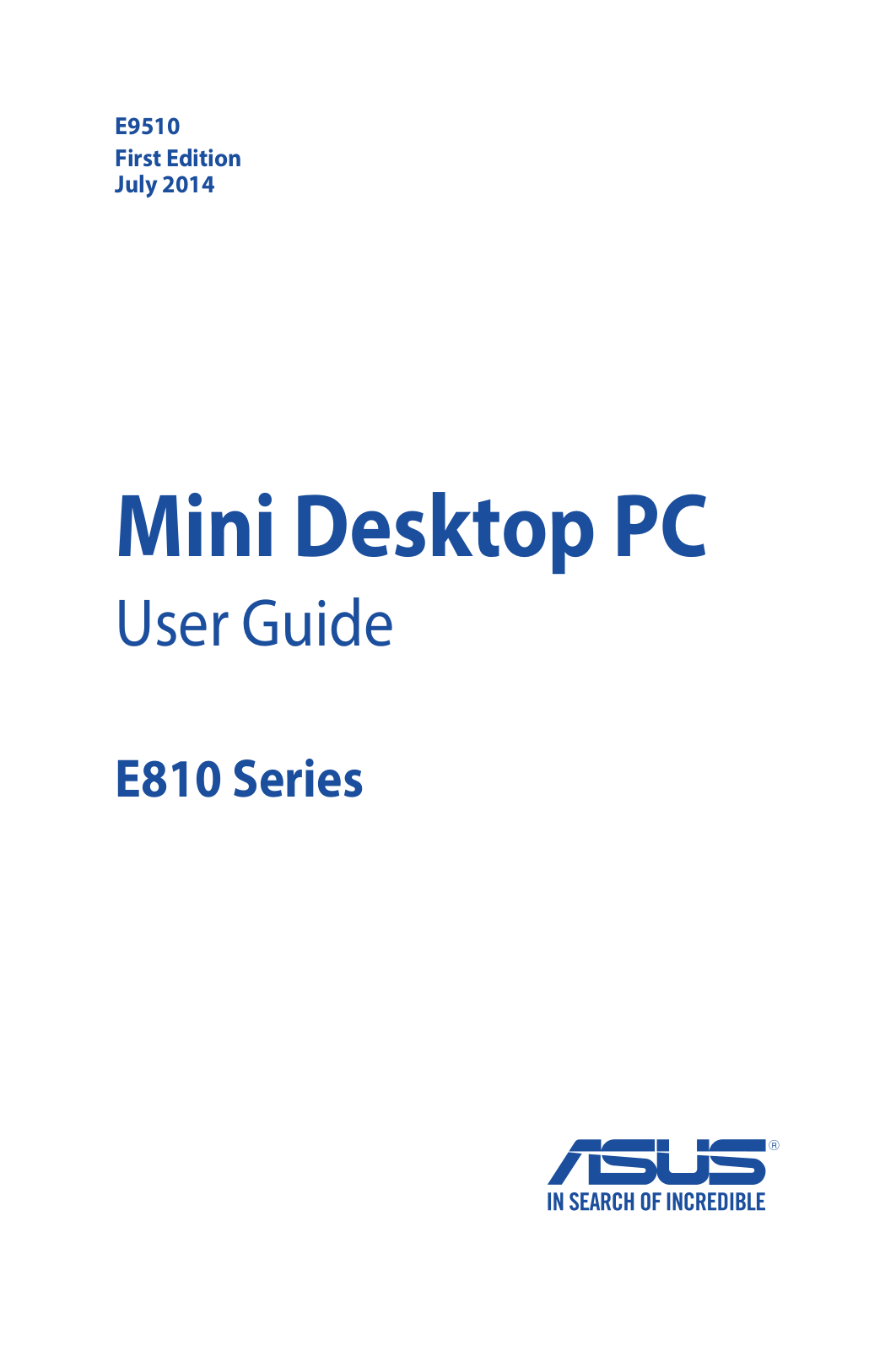 Asus E810 User’s Manual