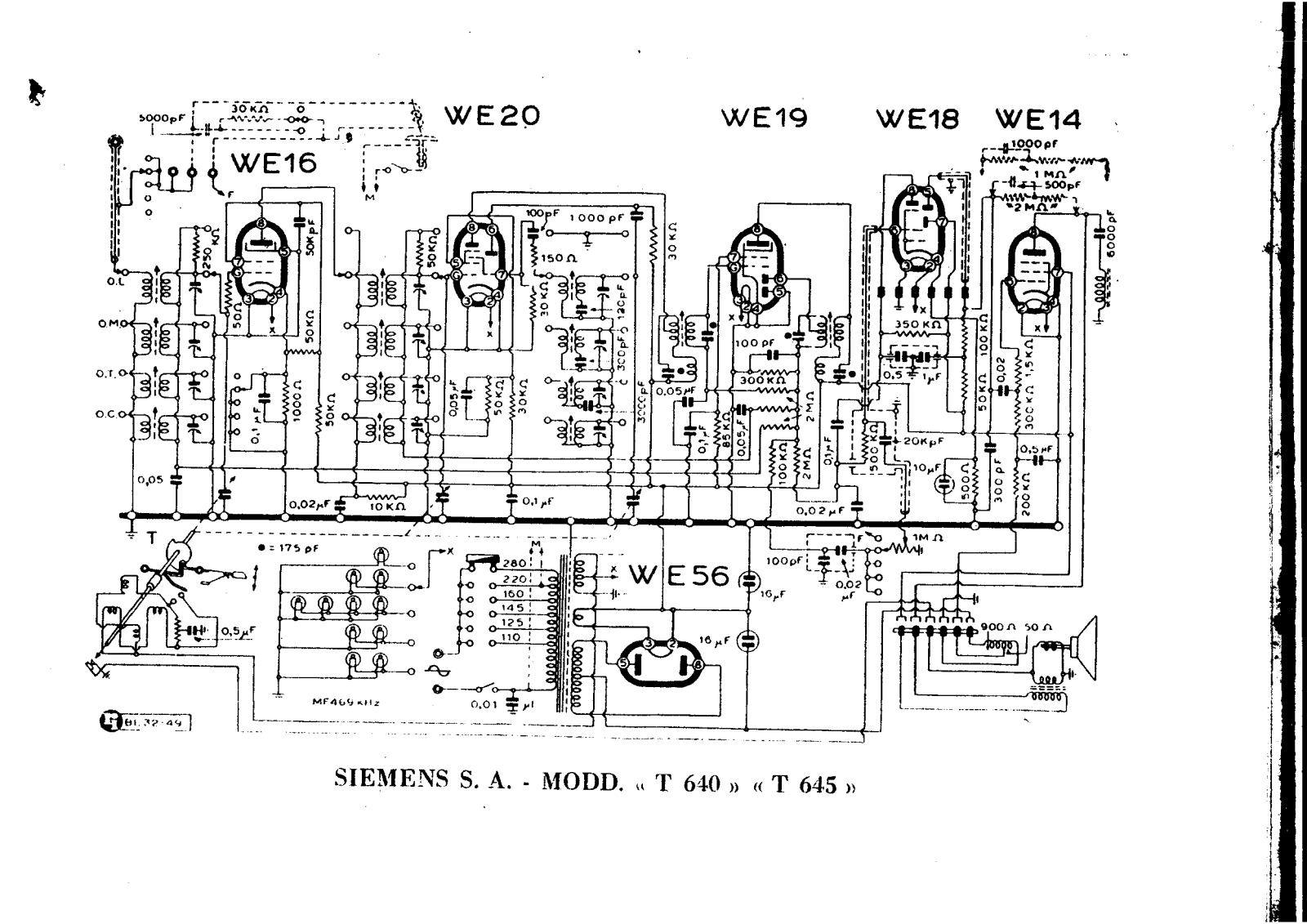 Siemens t 640, t 645 schematic