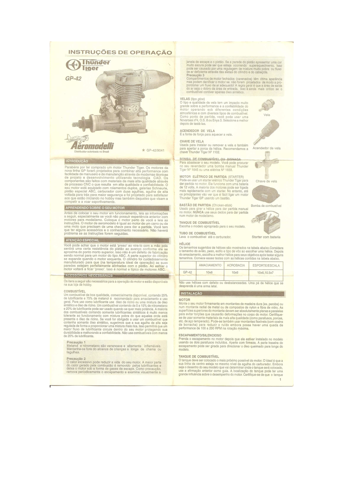 Thunder tiger GP-42 User Manual