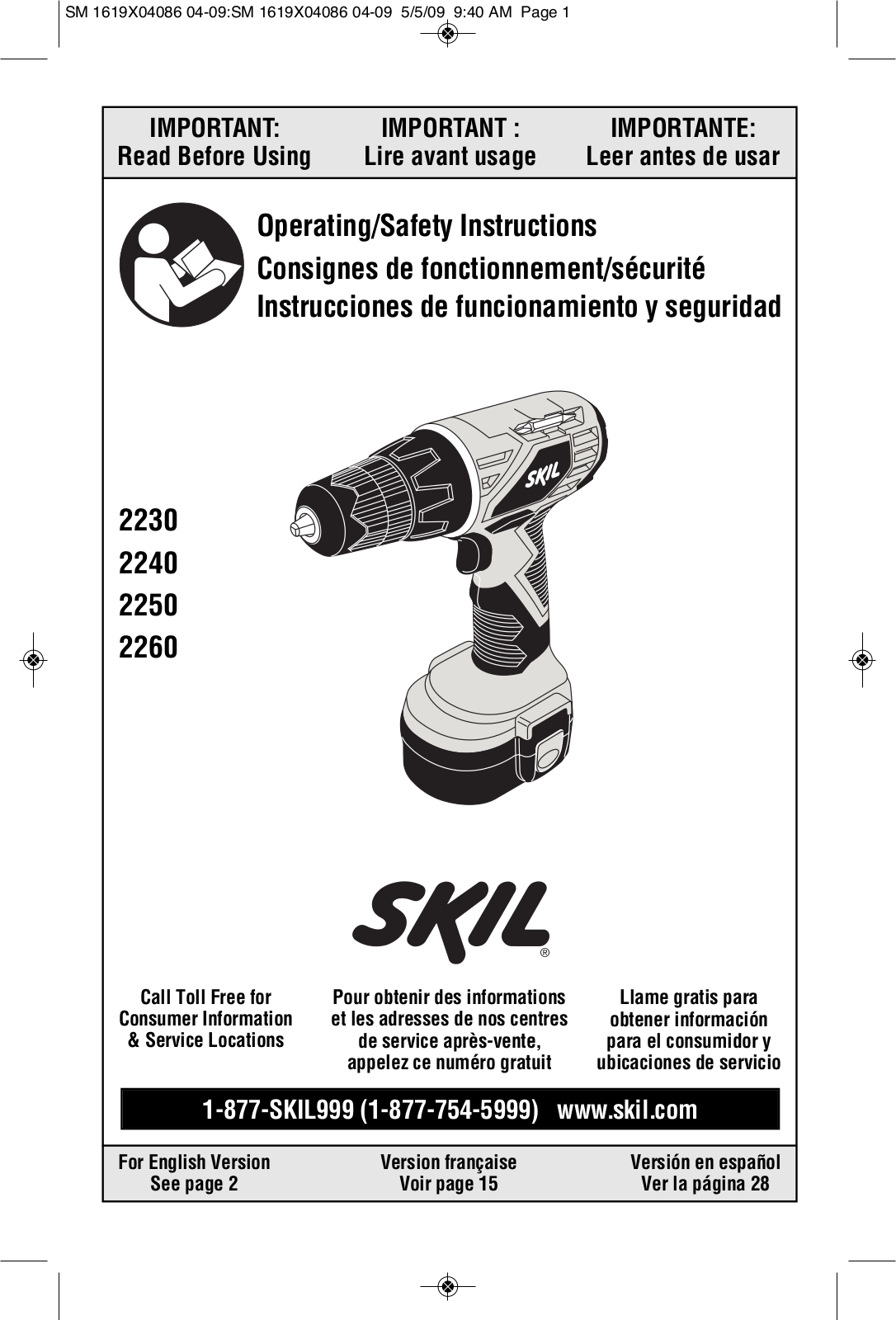 Skil 2240, 2260, 2230, 2250 User Manual