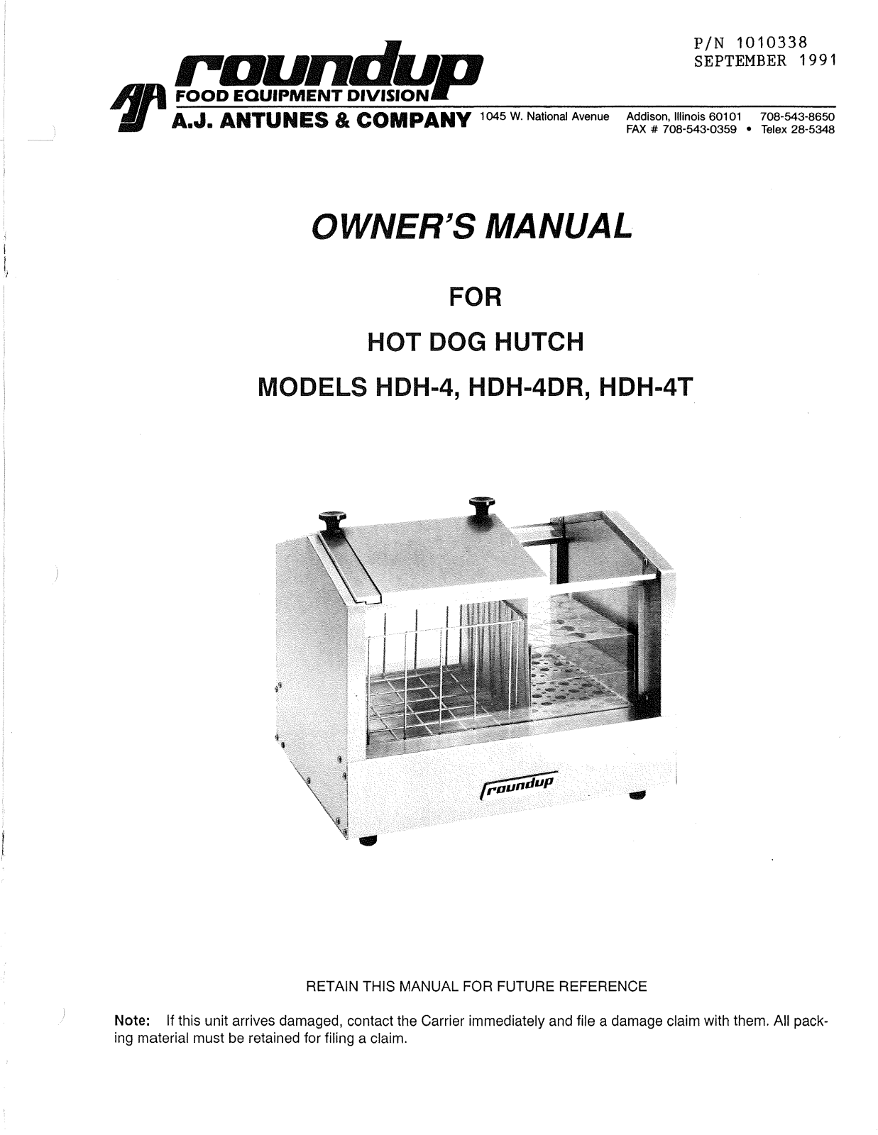 Antunes HDH-4DR Installation Manual