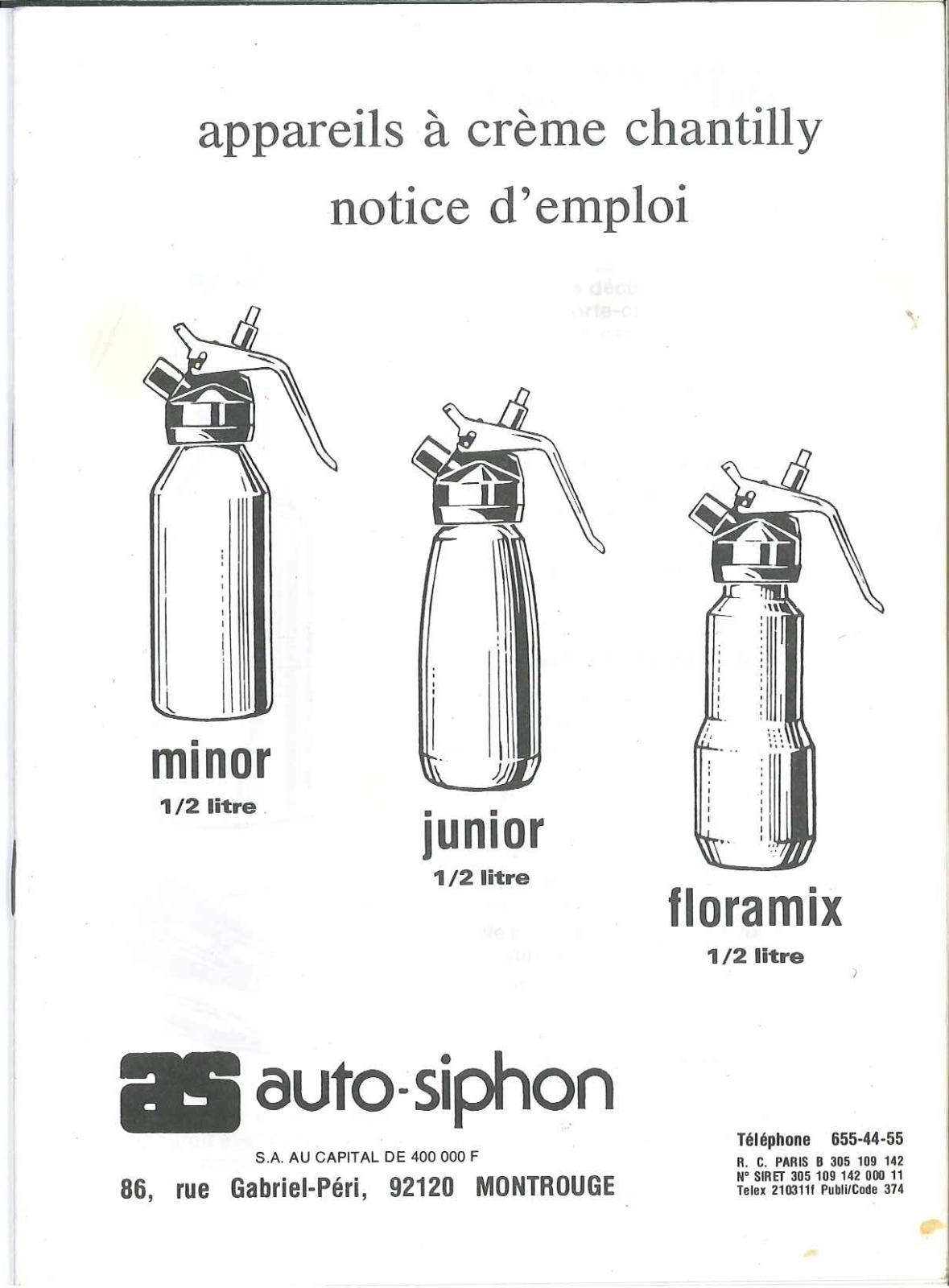 AUTO-SYPHON FLORAMIX, JUNIOR, MINOR User Manual - ManualMachine.com