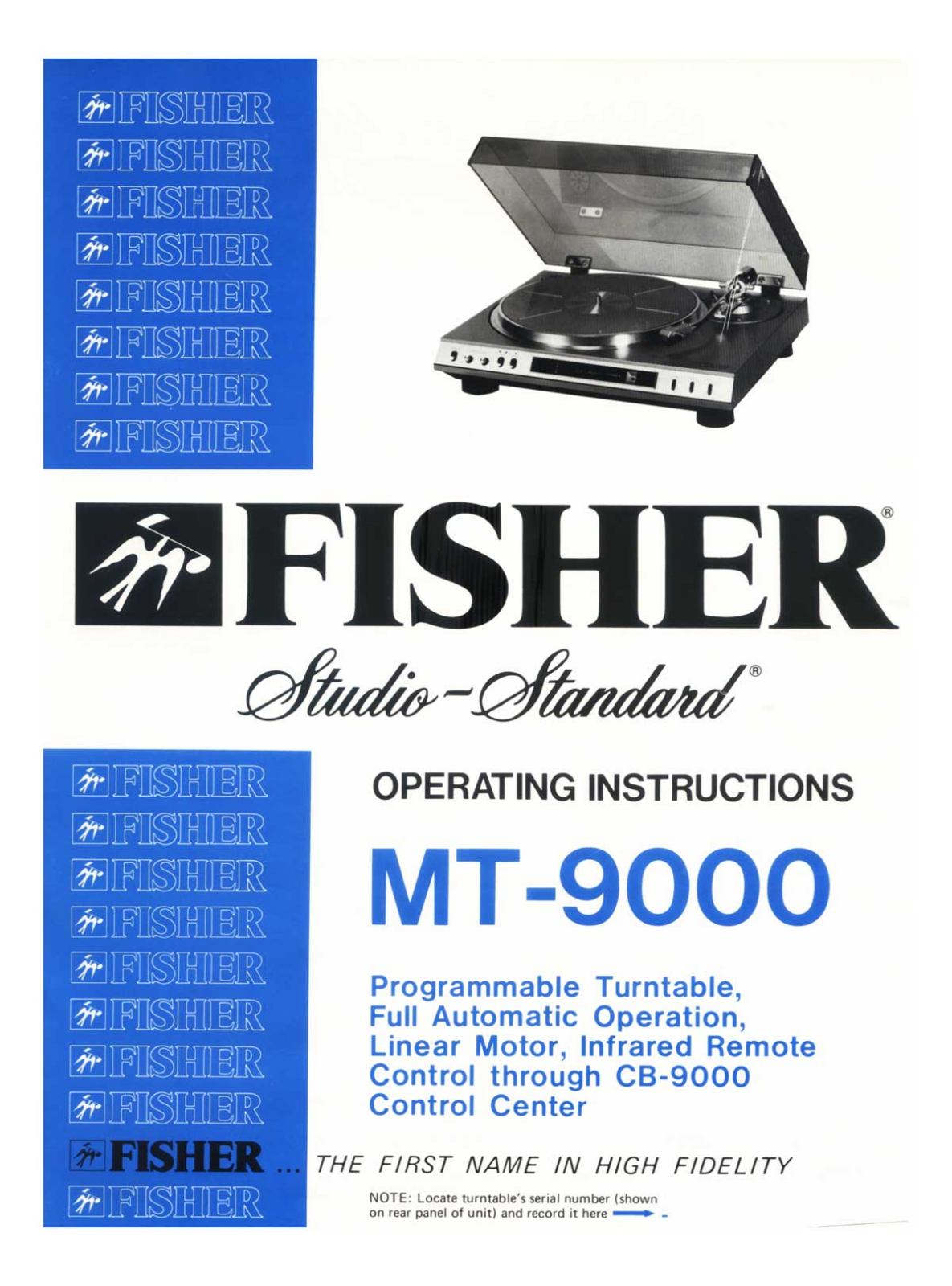 Fisher MT-9000 Owners manual